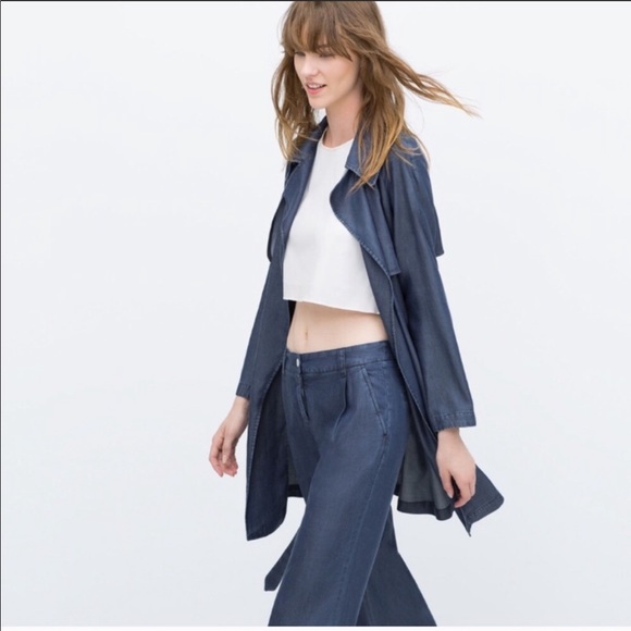 denim trench coat zara